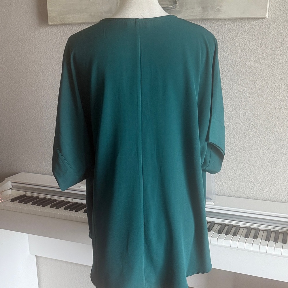 Zenana Teal Green Women's Blouse Sz 1X - Picture 9 of 11